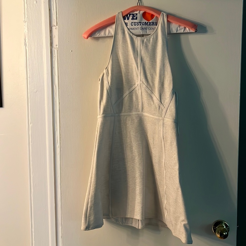Top Shop White & Silver A-Line with Racerback Dress